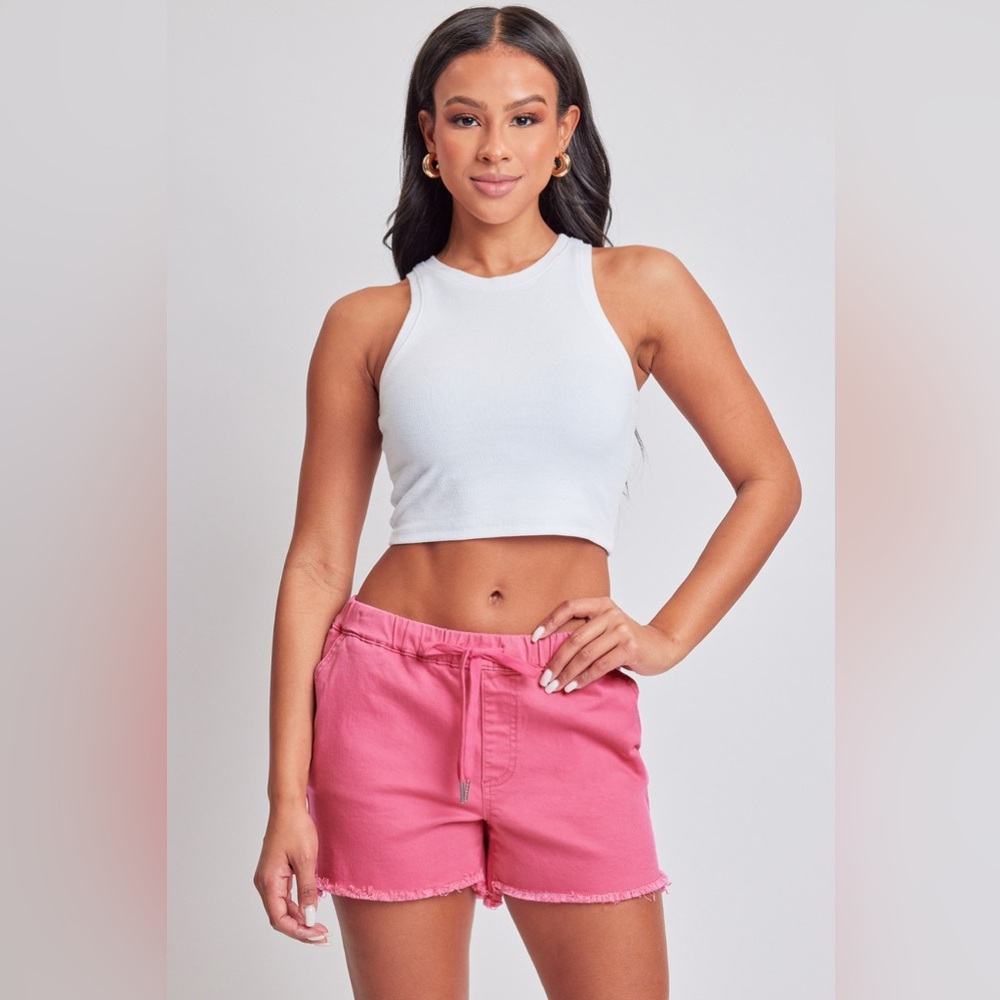 YMI Jeanswear Full Size Drawstring Raw Hem Shorts
